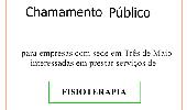 Governo Municipal realiza chamamento público para contratação de empresa interessada em prestar serviços de Fisioterapia